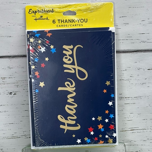 Hallmark Office 44 6pk Hallmark Expressions Thank You Note Cards Blank Inside New Sealed